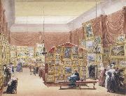 George Scharf Interior of the Gallery of the New Society of Painters in Watercolours (mk47) oil painting reproduction